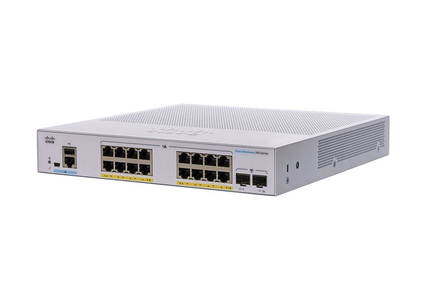 Cisco Business 350-16FP-2G switch, 16 10/100/1000 PoE+ ports with 240W ...