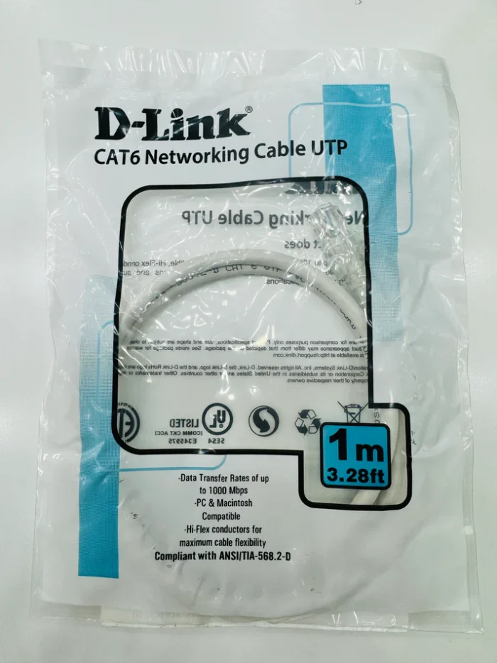 D-Link Cat6 UTP Patch Cord 1 Meter