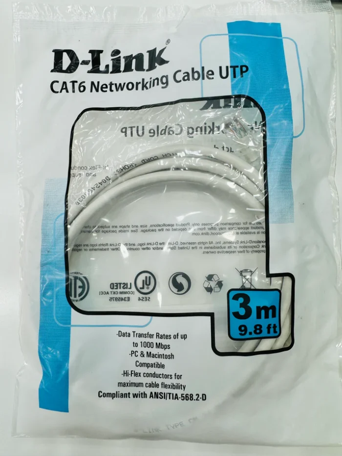 D-Link Cat6 UTP Patch Cord 3 Meter